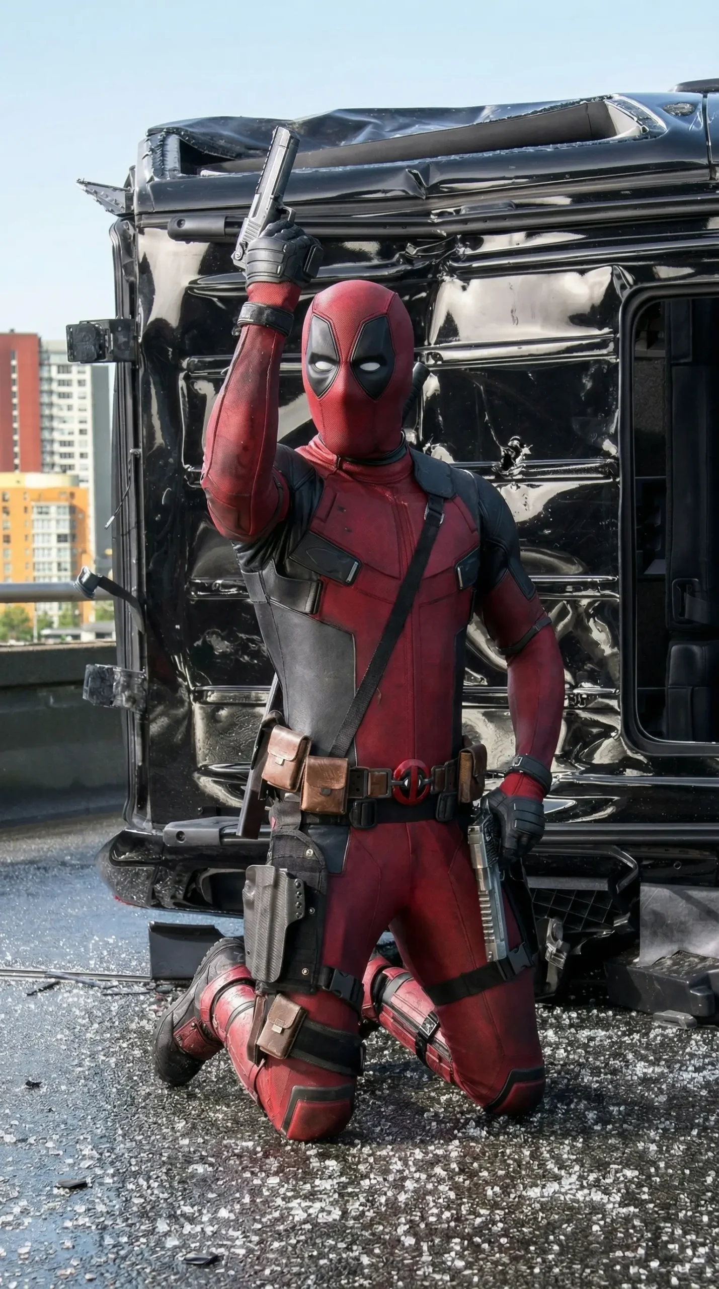 Deadpool Bridge shot with car